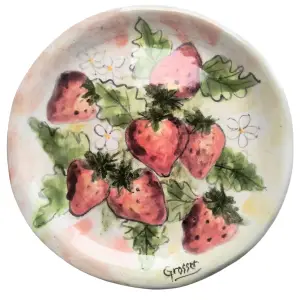 Plato de Frutillas - Pintado a mano