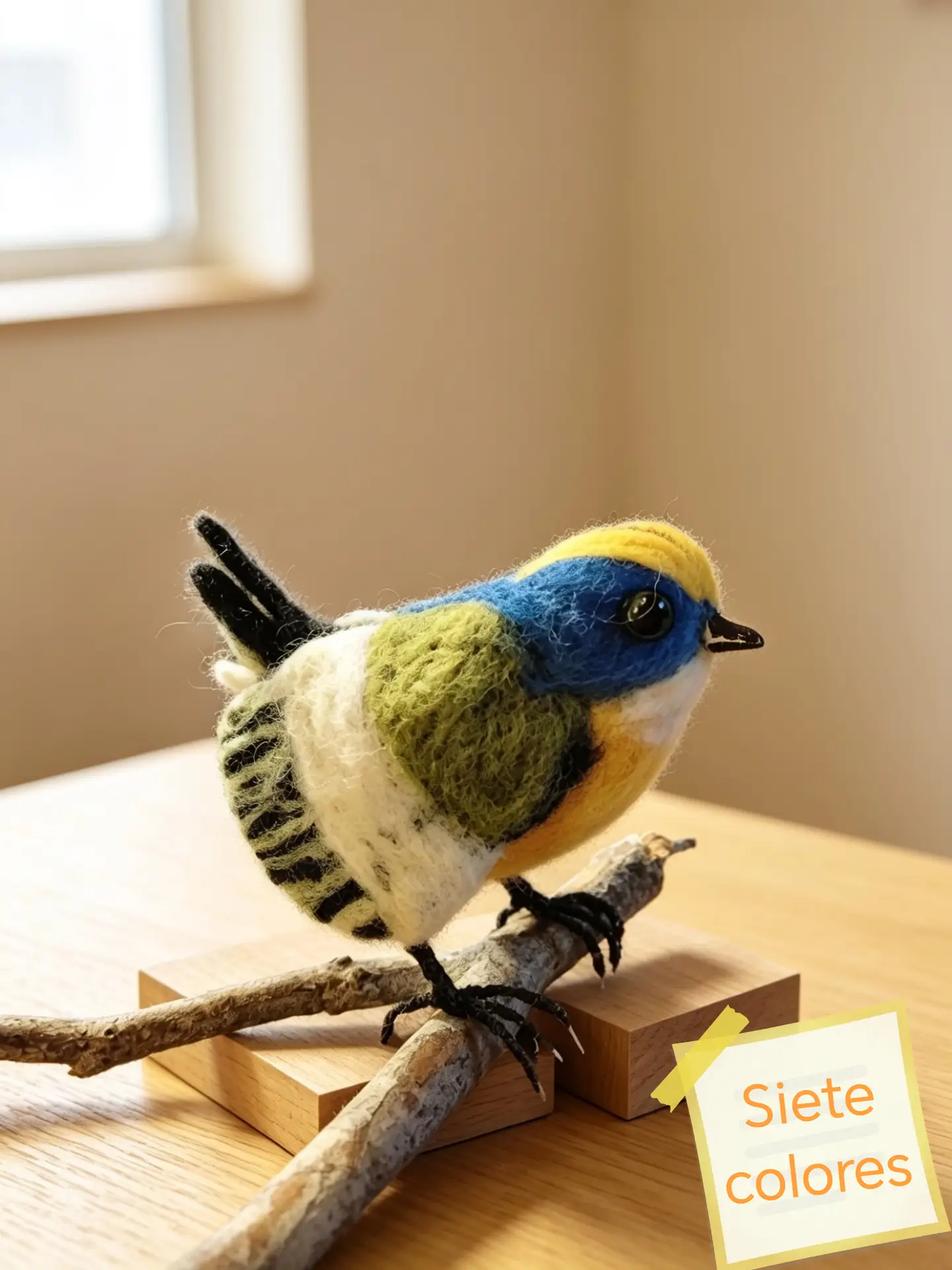 Pajarito siete colores - ave de vellon