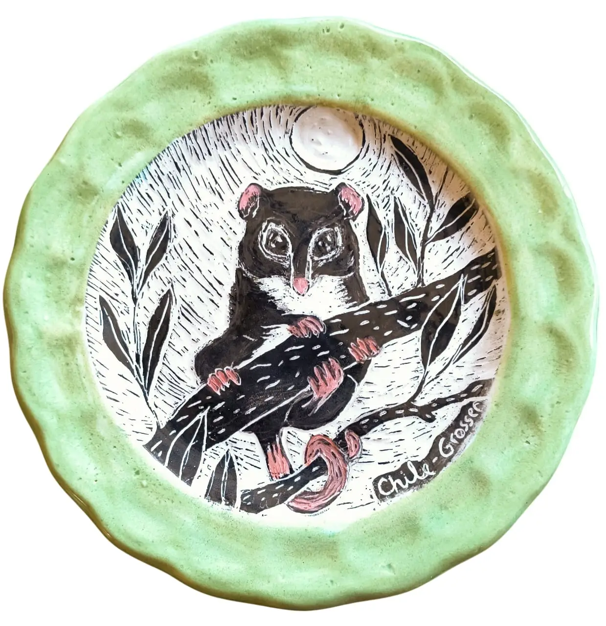 Plato decorativo - Monito del Monte - Tallado a mano
