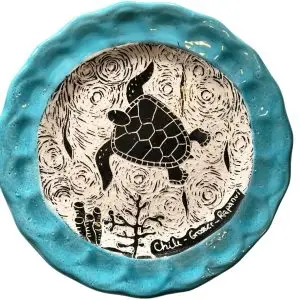 Plato decorativo Tortuga Carey - tallado a mano