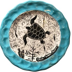 Plato decorativo Tortuga Carey - tallado a mano