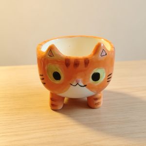 Macetero gatito naranja